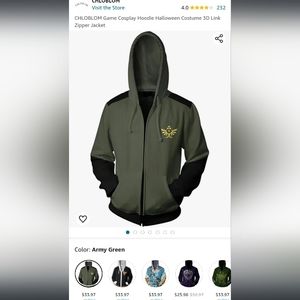NWOT Legend of Zelda Hoodie - black/green Size XL